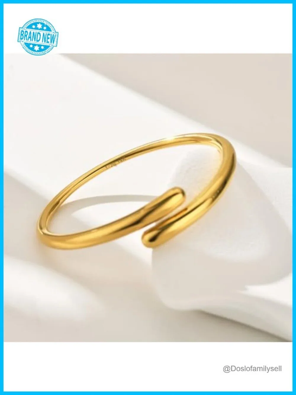 14K Gold Filled Cuff Bracelet Bypass Teardrop Adjustable Open Wrap